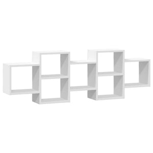 vidaXL Wall Shelf White 129x18x42 cm Engineered Wood