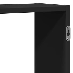 vidaXL Wall Shelf Black 129x18x42 cm Engineered Wood