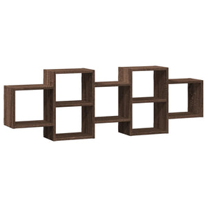 vidaXL Wall Shelf Brown Oak 129x18x42 cm Engineered Wood