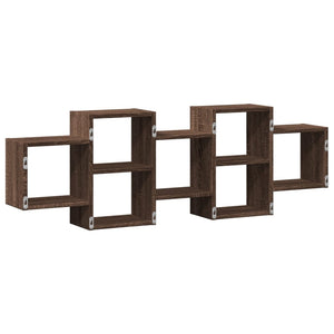 vidaXL Wall Shelf Brown Oak 129x18x42 cm Engineered Wood