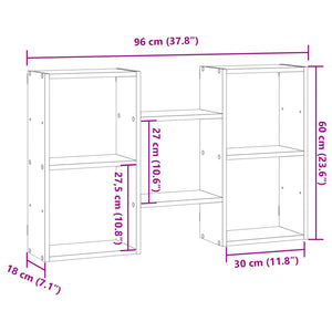 vidaXL Wall Shelf White 96x18x60 cm Engineered Wood