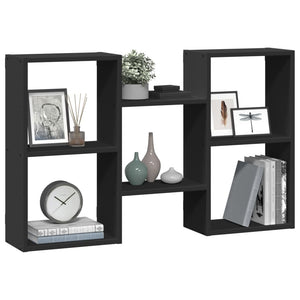 vidaXL Wall Shelf Black 96x18x60 cm Engineered Wood