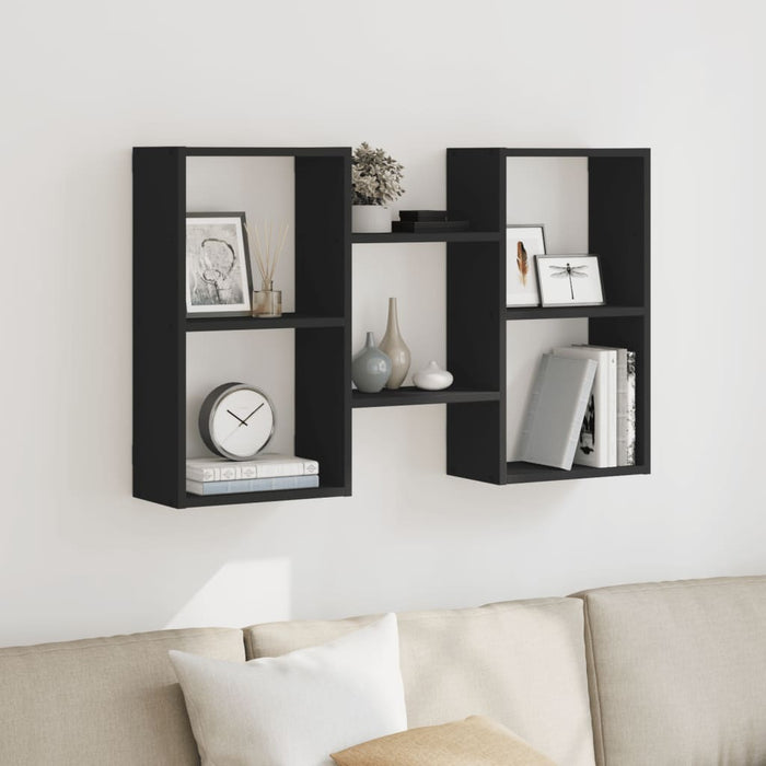 vidaXL Wall Shelf Black 96x18x60 cm Engineered Wood