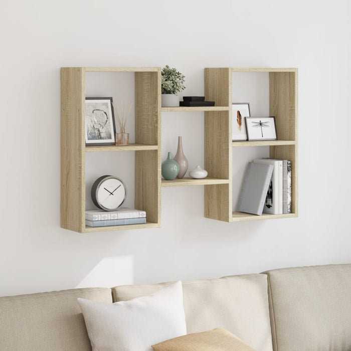 vidaXL Wall Shelf Sonoma Oak 96x18x60 cm Engineered Wood