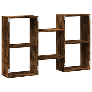 vidaXL Wall Shelf Smoked Oak 96x18x60 cm Engineered Wood