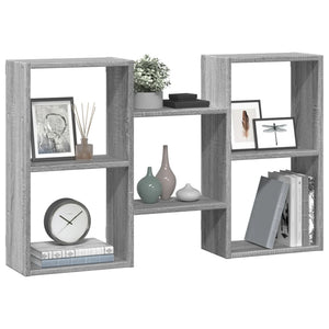 vidaXL Wall Shelf Grey Sonoma 96x18x60 cm Engineered Wood