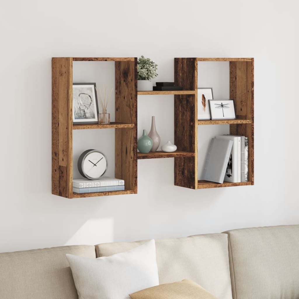 vidaXL Wall Shelf Old Wood 96x18x60 cm Engineered Wood