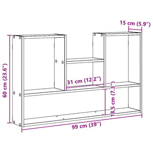 vidaXL Wall Shelf Black 99x15x60 cm Engineered Wood