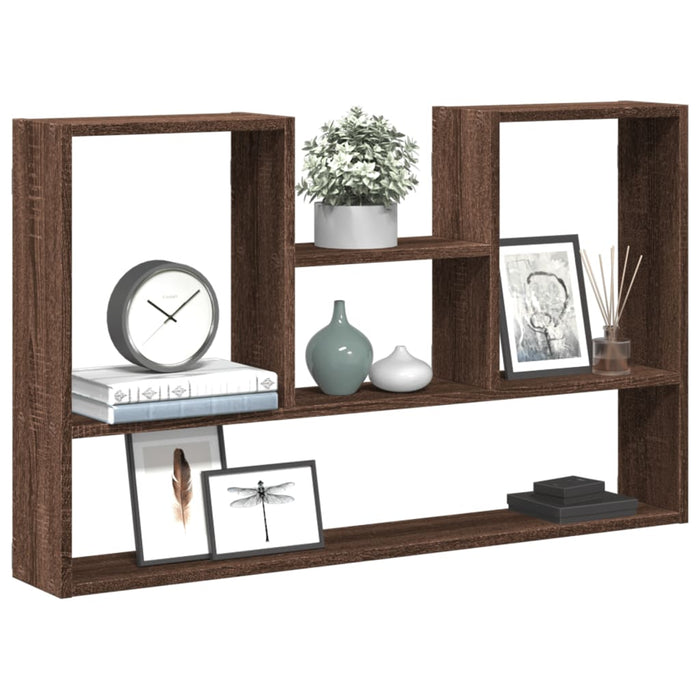 vidaXL Wall Shelf Brown Oak 99x15x60 cm Engineered Wood