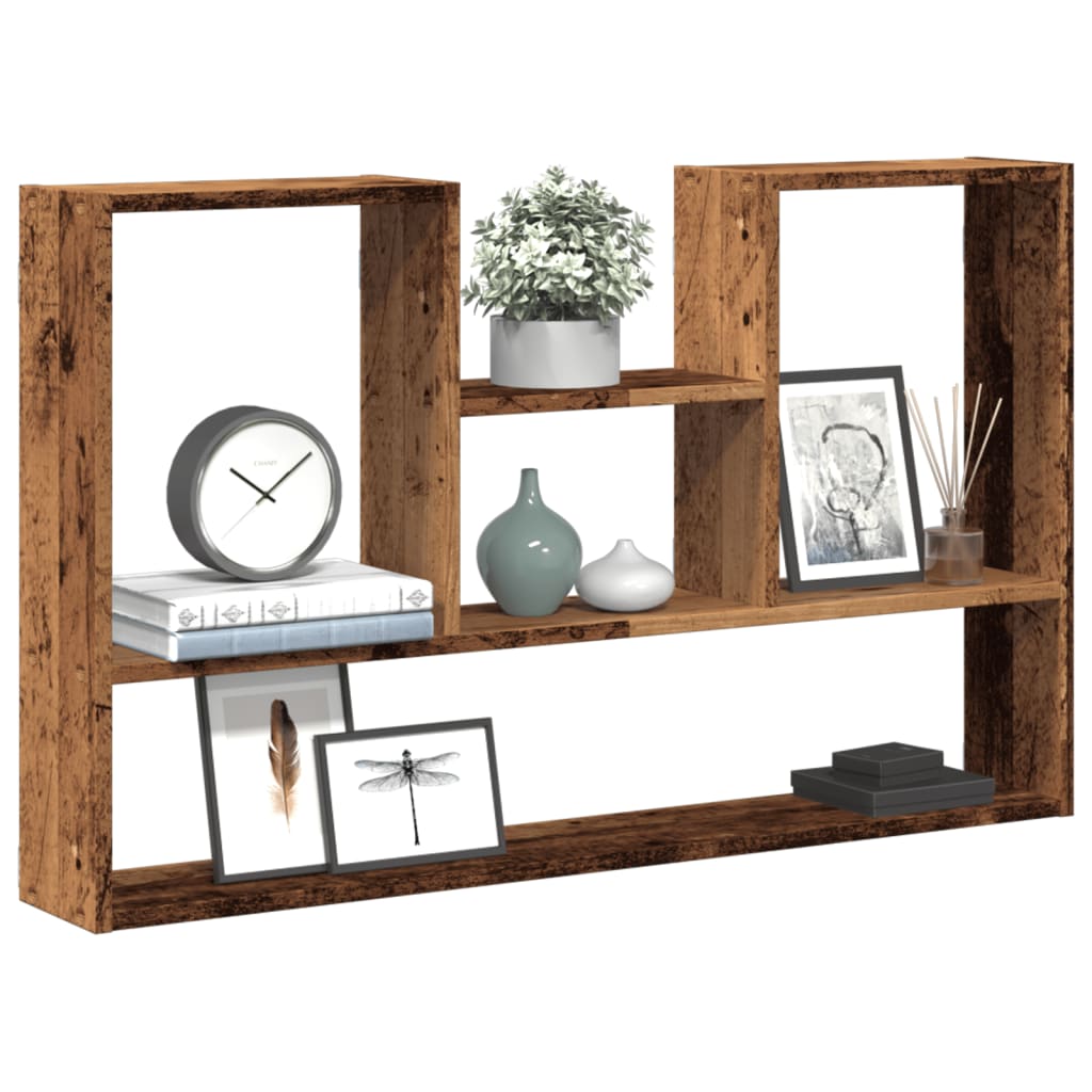 vidaXL Wall Shelf Old Wood 99x15x60 cm Engineered Wood