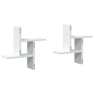 vidaXL Wall Shelves 2 pcs White 38x12x38 cm Engineered Wood