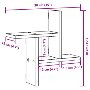 vidaXL Wall Shelves 2 pcs White 38x12x38 cm Engineered Wood