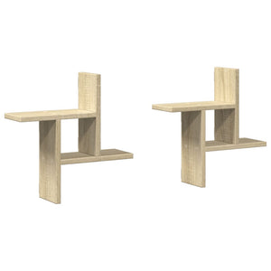 vidaXL Wall Shelves 2 pcs Sonoma Oak 38x12x38 cm Engineered Wood