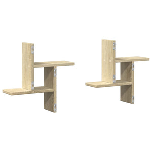 vidaXL Wall Shelves 2 pcs Sonoma Oak 38x12x38 cm Engineered Wood