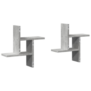 vidaXL Wall Shelves 2 pcs Concrete Grey 38x12x38 cm Engineered Wood