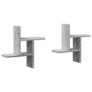 vidaXL Wall Shelves 2 pcs Grey Sonoma 38x12x38 cm Engineered Wood