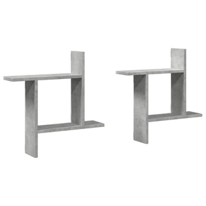 vidaXL Wall Shelves 2 pcs Concrete Grey 50x12x50 cm Engineered Wood