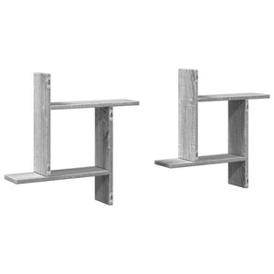 vidaXL Wall Shelves 2 pcs Grey Sonoma 50x12x50 cm Engineered Wood