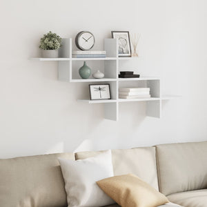 vidaXL Wall Shelf White 124.5x18x60.5 cm Engineered Wood