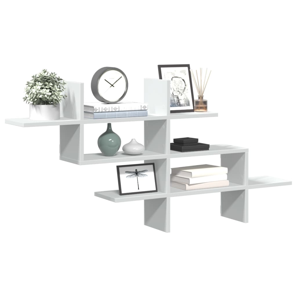 vidaXL Wall Shelf White 124.5x18x60.5 cm Engineered Wood