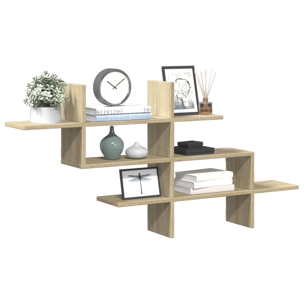 vidaXL Wall Shelf Sonoma Oak 124.5x18x60.5 cm Engineered Wood