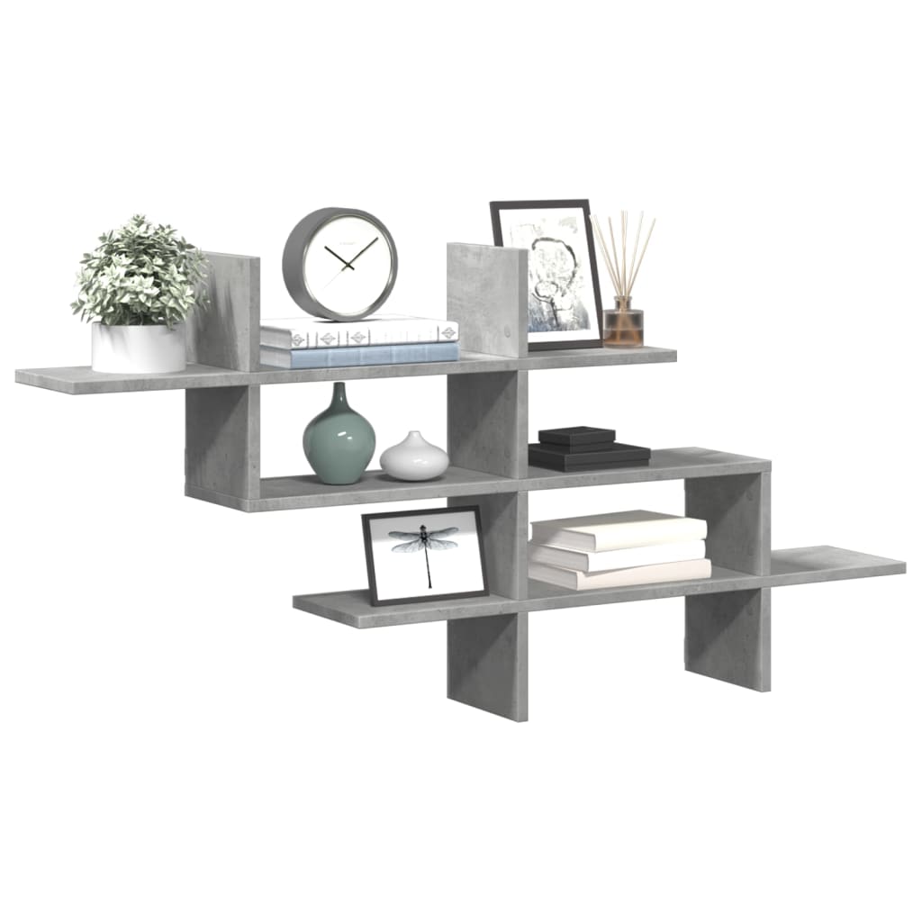 vidaXL Wall Shelf Concrete Grey 124.5x18x60.5 cm Engineered Wood