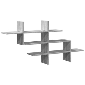 vidaXL Wall Shelf Grey Sonoma 124.5x18x60.5 cm Engineered Wood