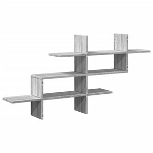 vidaXL Wall Shelf Grey Sonoma 124.5x18x60.5 cm Engineered Wood