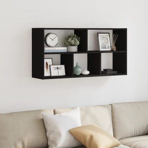 vidaXL Wall Shelf Black 100x25x50 cm Engineered Wood