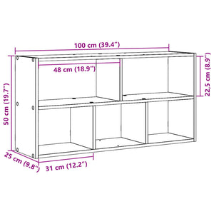 vidaXL Wall Shelf Black 100x25x50 cm Engineered Wood