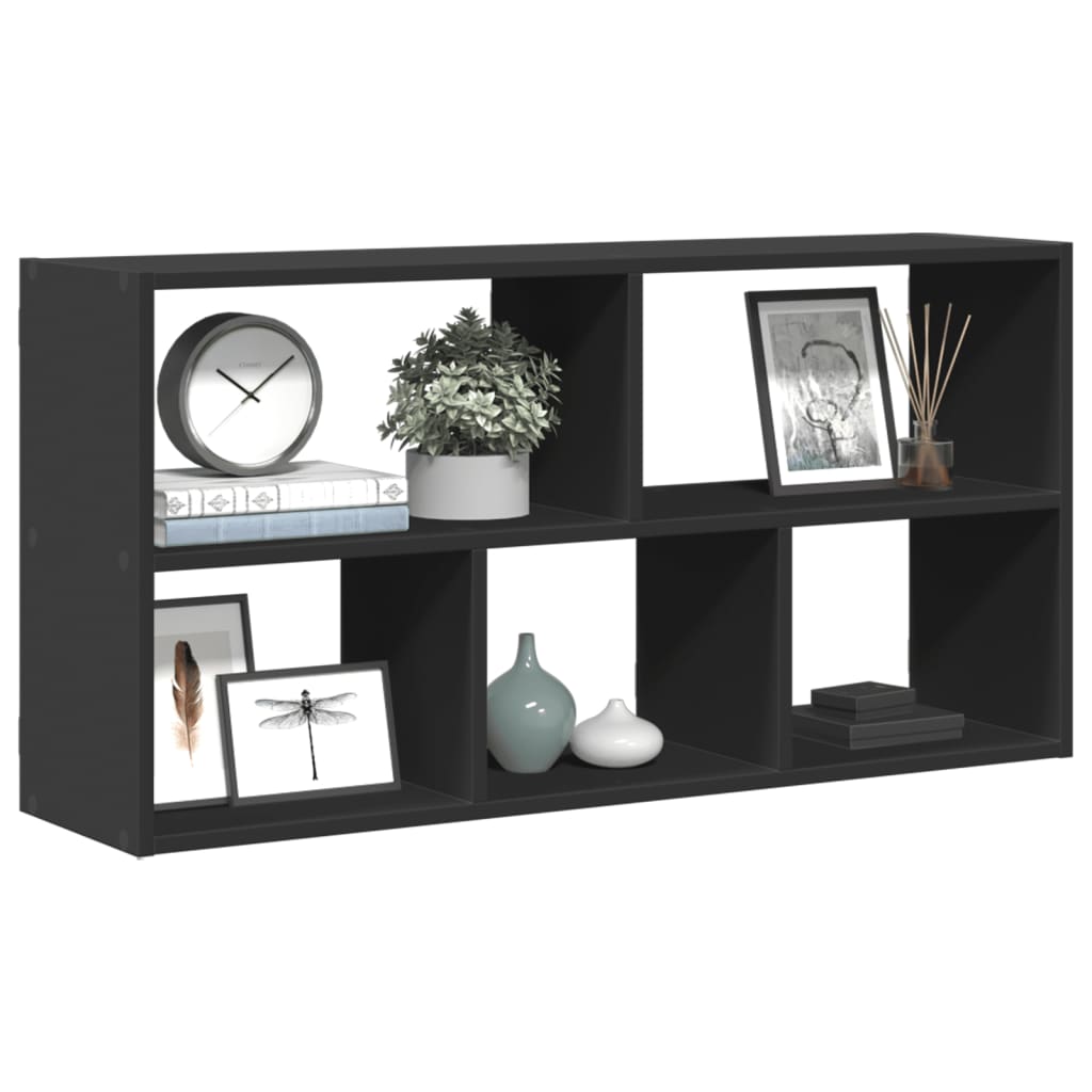 vidaXL Wall Shelf Black 100x25x50 cm Engineered Wood