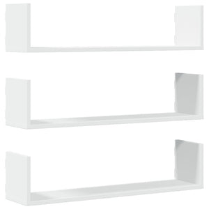 vidaXL Wall Shelves 3 pcs White 80x18x18 cm Engineered Wood