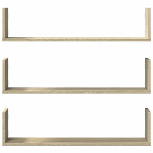 vidaXL Wall Shelves 3 pcs Sonoma Oak 80x18x18 cm Engineered Wood