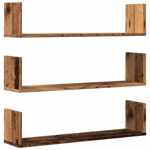 vidaXL Wall Shelves 3 pcs Old Wood 80x18x18 cm Engineered Wood