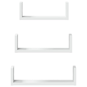 vidaXL Wall Shelf 3 pcs White Engineered Wood