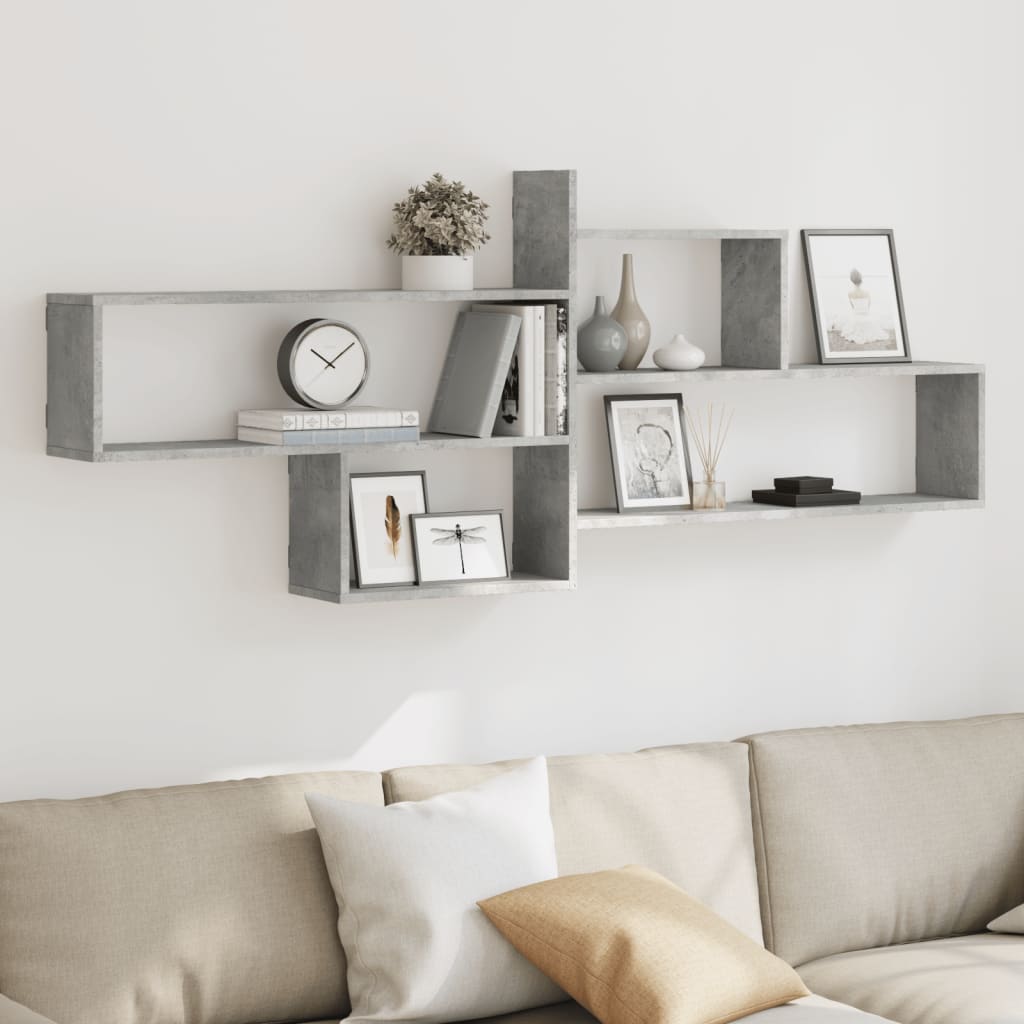 vidaXL Wall Shelf Concrete Grey 167.5x18x68 cm Engineered Wood