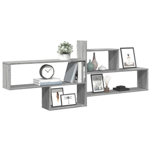 vidaXL Wall Shelf Grey Sonoma 167.5x18x68 cm Engineered Wood