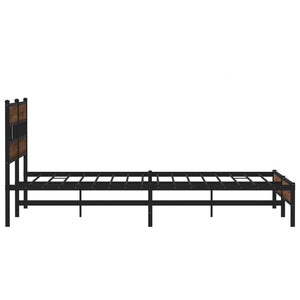 vidaXL Metal Bed Frame without Mattress Brown Oak 183x213 cm