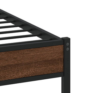 vidaXL Metal Bed Frame without Mattress Brown Oak 183x213 cm