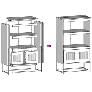 vidaXL Highboard Black 68x39x123 cm Steel