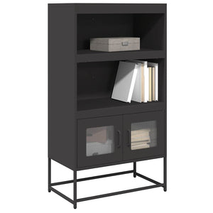 vidaXL Highboard Black 68x39x123 cm Steel