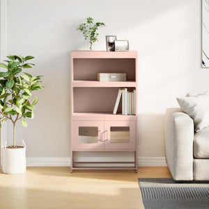 vidaXL Highboard Pink 68x39x123 cm Steel