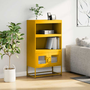 vidaXL Highboard Mustard Yellow 68x39x123 cm Steel