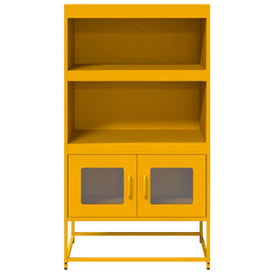 vidaXL Highboard Mustard Yellow 68x39x123 cm Steel