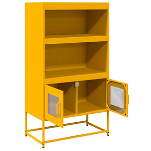 vidaXL Highboard Mustard Yellow 68x39x123 cm Steel