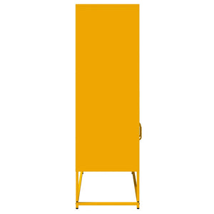 vidaXL Highboard Mustard Yellow 68x39x123 cm Steel