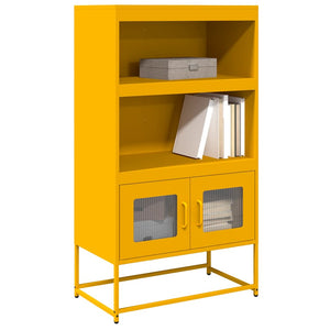 vidaXL Highboard Mustard Yellow 68x39x123 cm Steel