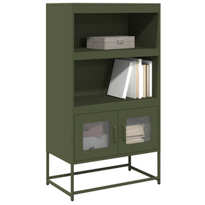 vidaXL Highboard Olive Green 68x39x123 cm Steel