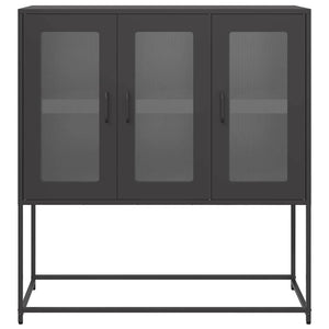 vidaXL Sideboard Black 100.5x39x107 cm Cold-rolled Steel