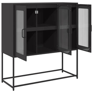 vidaXL Sideboard Black 100.5x39x107 cm Cold-rolled Steel